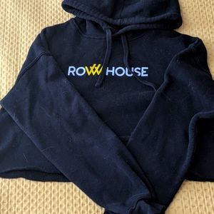 M black Row House crop hoodie